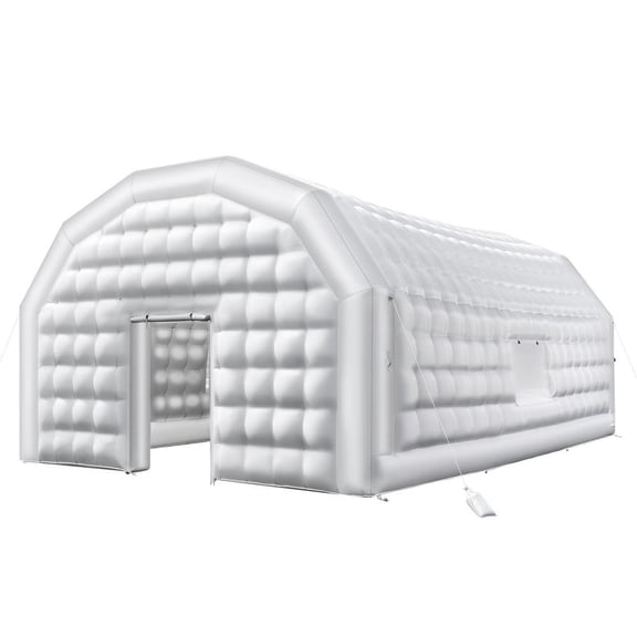 Inflatable Nightclub Party Tent 26.2 X 19.7 X 13.1 Ft with 1100W Blower, 2 Windows, Sand Bag, White