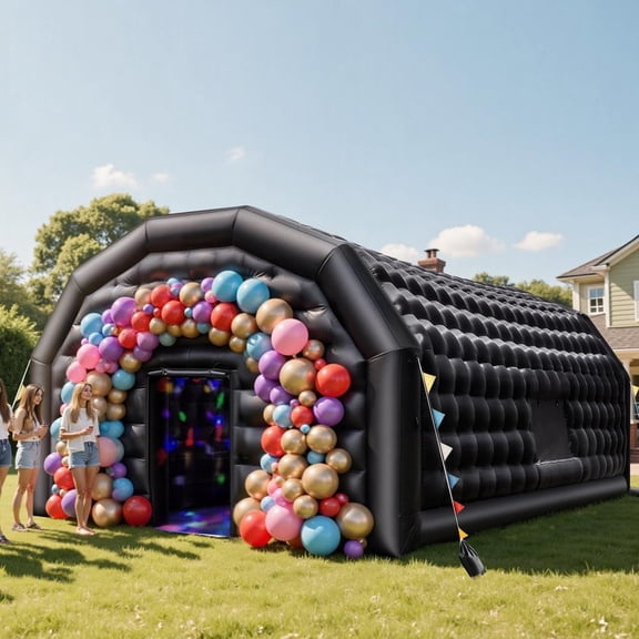 Inflatable Nightclub Party Tent 29.5 X 19.7 X 13.1 Ft with 1100W Blower, Sandbag, 2 Windows, 210D Oxford Fabric