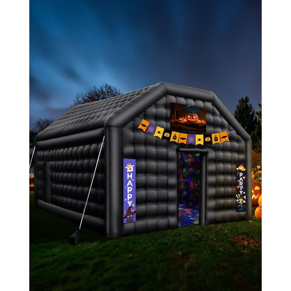 Inflatable Nightclub Tent - 12FT Tall Blow Up Party Shelter with Lights, Perfect for Festivals & Events