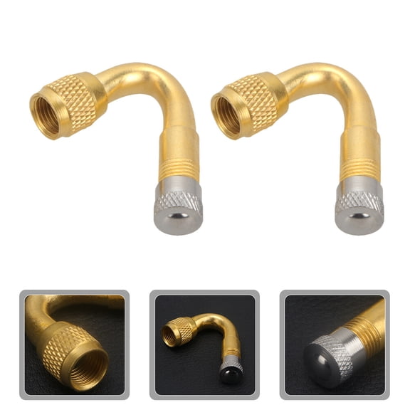 2 Pcs Copper Tire Valve Stem Extensions Inflatable Nozzle Rod Air Fittings for Easy Tire Inflation
