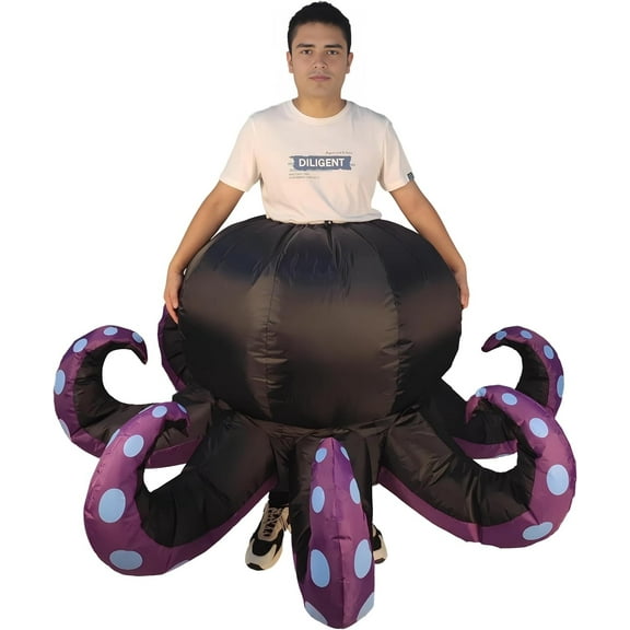 Inflatable Octopus Costume - Hilarious Sea Creature Blow-Up Outfit for Halloween, Parties & Events | Fits Adults (4.9-6.2 ft)