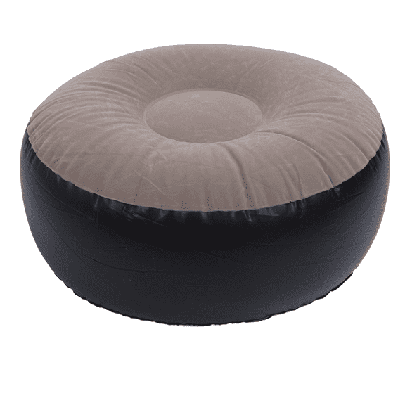 Inflatable Ottoman Footrest, Portable Flocked Foot Stool for Indoor & Outdoor Use, Lightweight Inflatable Pouf for Home, Patio, Garden, Camping and Travel