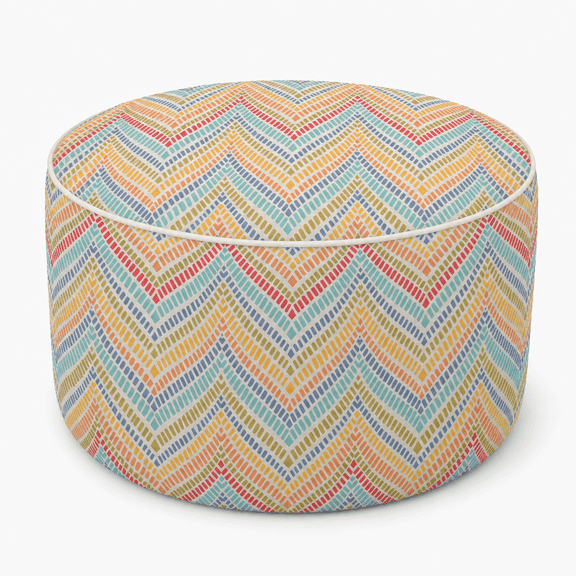 Inflatable Outdoor Ottoman 21"x21"x9", 220LBS UV Fade Resistant Patio Foot Stool, Portable Water Repellent Pouf with Carry Handle for Garden Camping Indoor Extra Seating - Beige