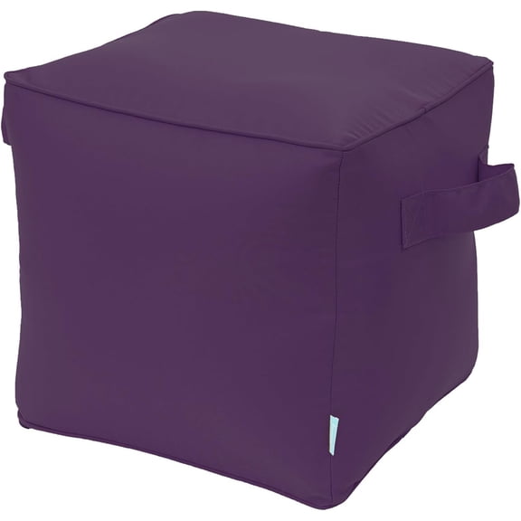 Inflatable Outdoor Ottoman for Patio, Pouf Cube 16", Inflatable Foot Rest, Outdoor Footstool for Poolside, Garden,Camping,