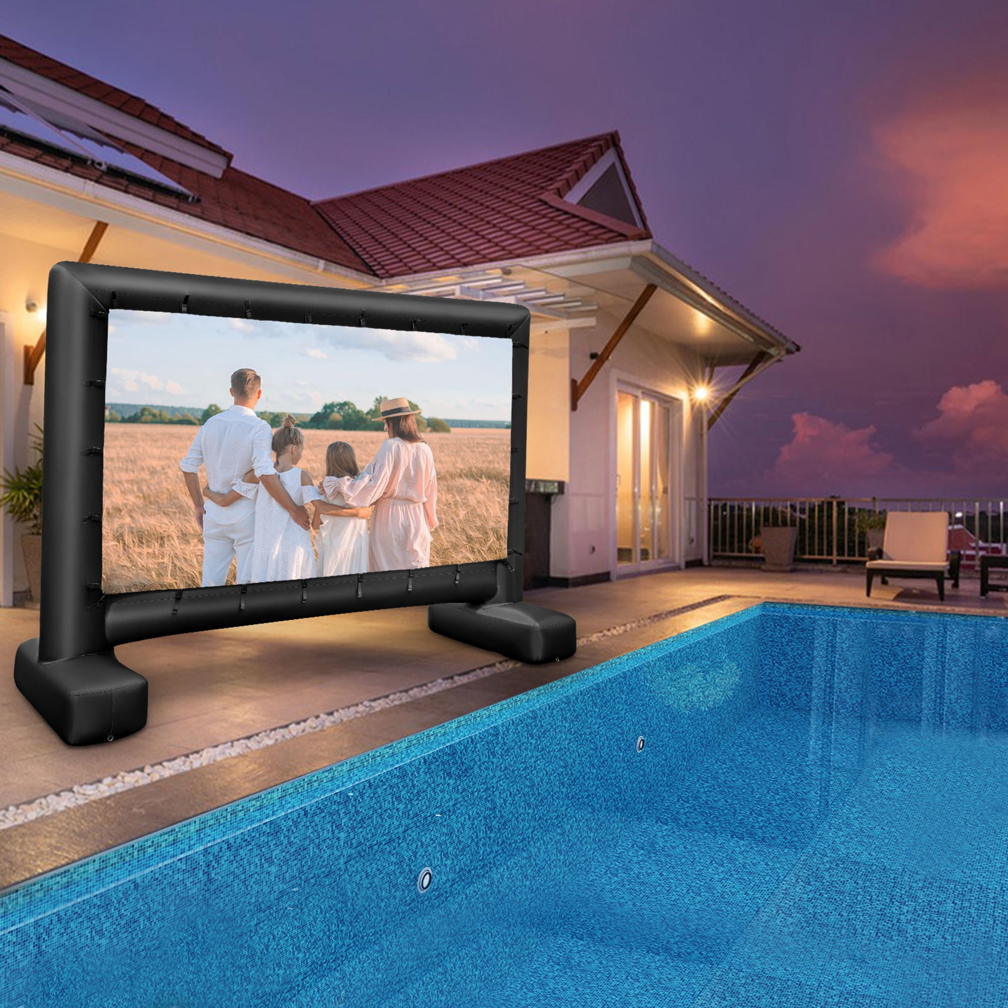 Inflatable Outdoor Projector Screen, 120-Inch Hd Double-Sided Screen ...
