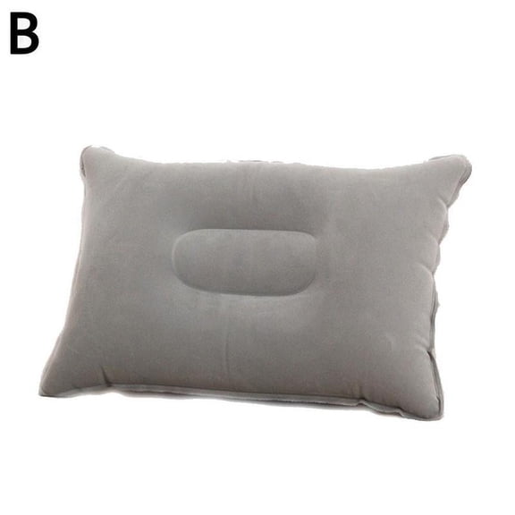 Inflatable PVC And Nylon Pillow Soft Air Blow up Sleep Camping Cushion P4O5