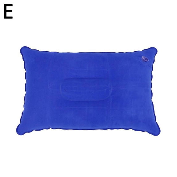 Inflatable PVC And Nylon Pillow Soft Blow up Sleep E0A3 Camping Cushi Deco R4G1