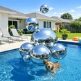 thumbnail image 1 of Inflatable PVC Mirror Ball Set – Silver Reflective Gazing Balls for Christmas, Birthday Parties, Events & Outdoor Décor (Set of 6), 1 of 8