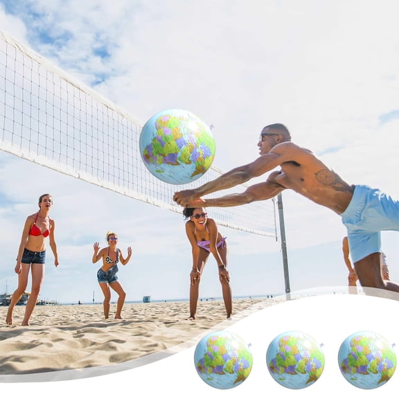 Inflatable PVC World Globes Beach Ball, 12" After Inflation, Educational Toy for School Teaching Beach Games Student Gifts
