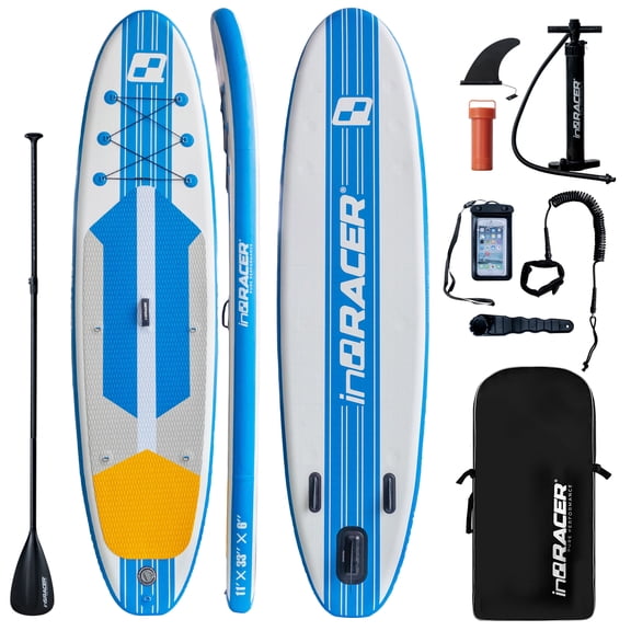 Inflatable Paddle Board 10'6" ISUP with Free Premium SUP Accessories & Backpack, Non-Slip Deck