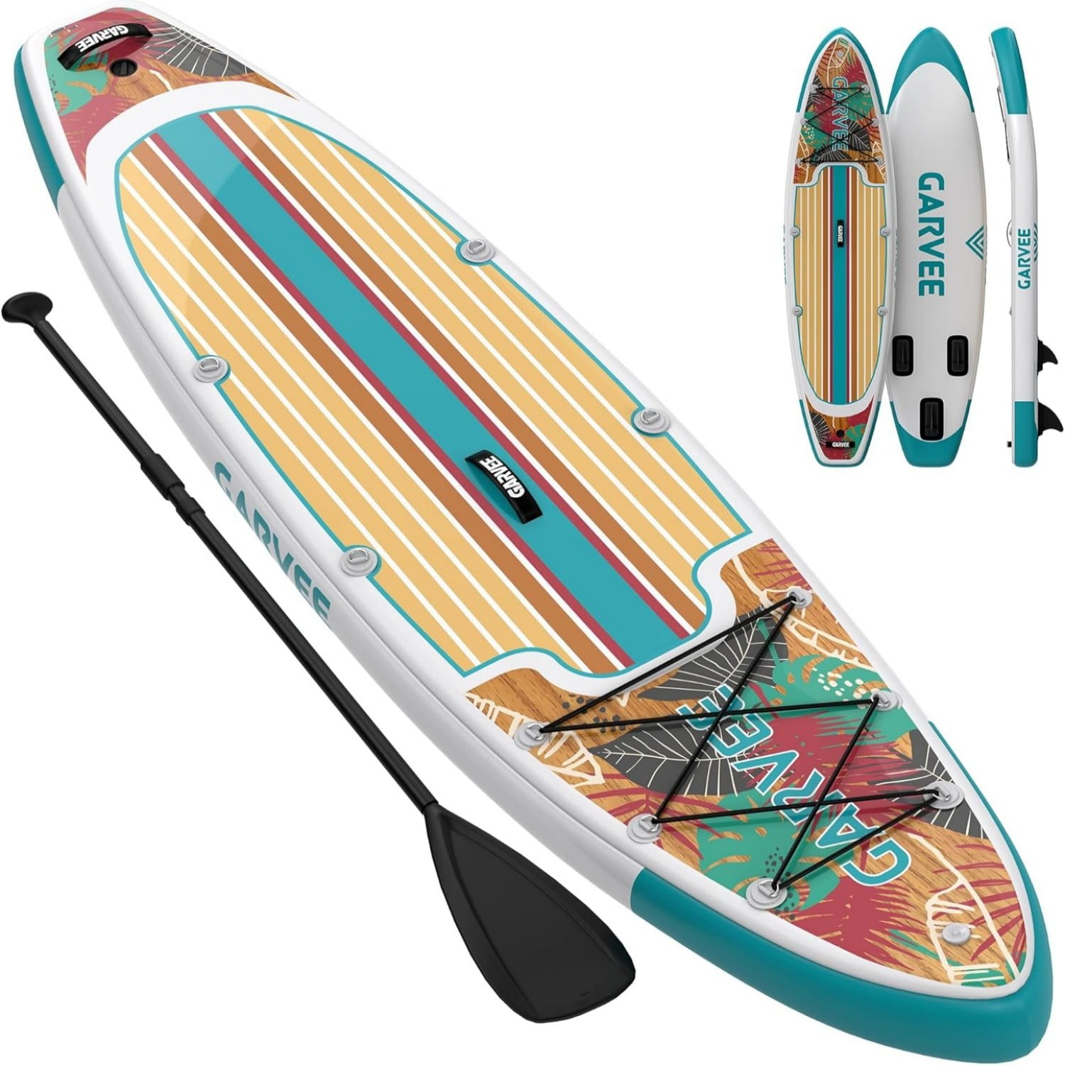 Inflatable Paddle Board, 10.6ft/11ft Inflatable Stand Up Paddle Board with Premium Accessories, Non-Slip EVA Deck, Ultra-Light Carry Bag, Pump, SUP Board for Adult