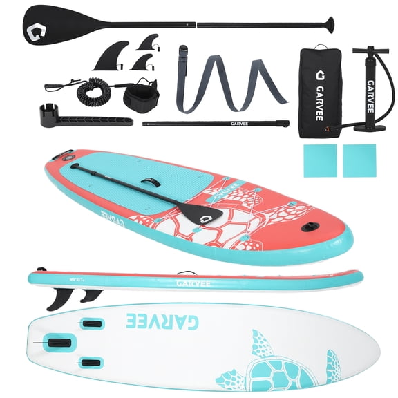 Inflatable Paddle Board 11ft Stand Up Paddle Board for Adults & Youth, Ultra-Light SUP with Non-Slip Deck Stable Wide Design for Lake River Sea, Red