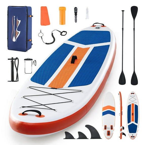Inflatable Paddle Board, Stand Up Paddle Board Set, 2-in-1 Paddle with Premium SUP Paddleboard Accessories for Youth & Adults of All Skill Levels (Orange)