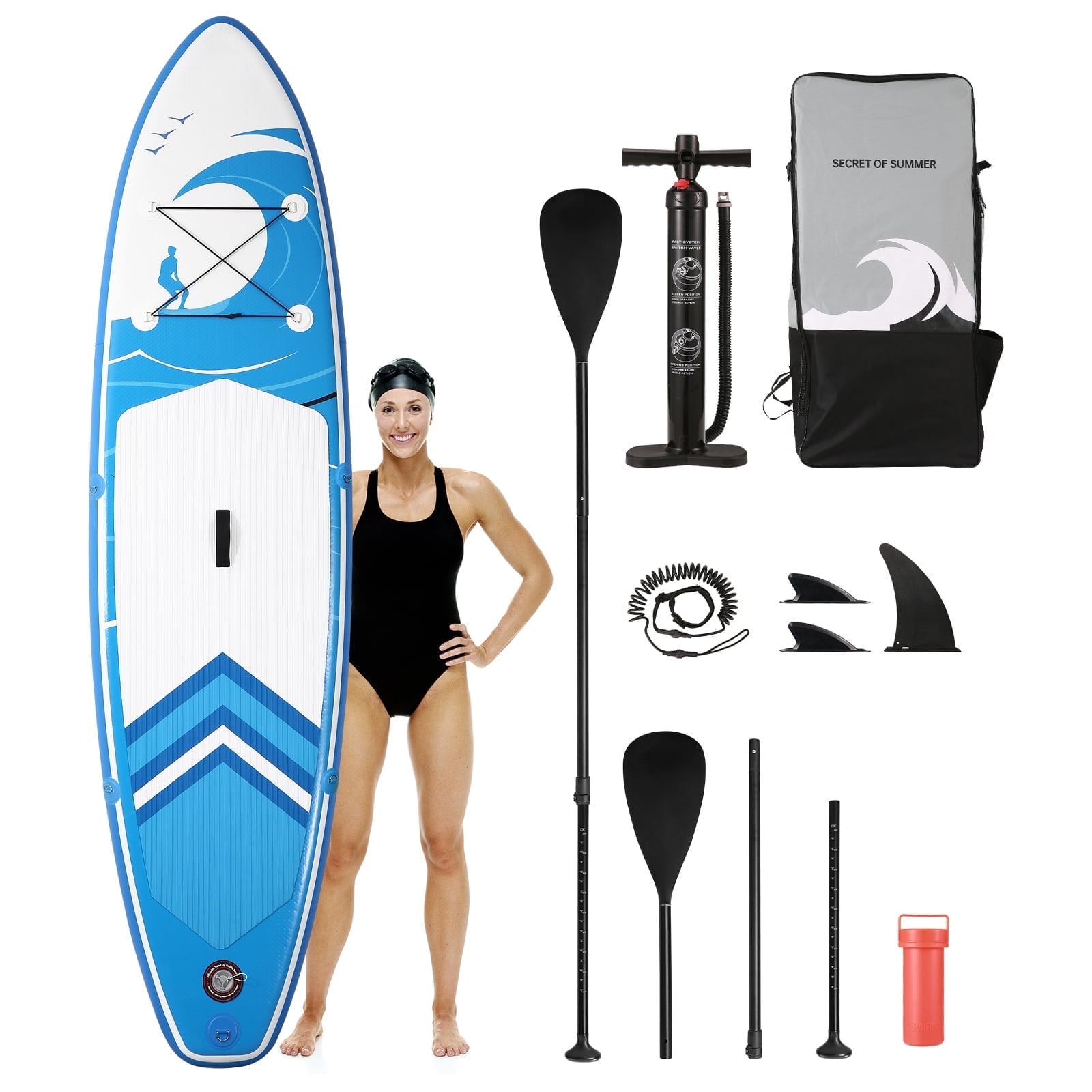 Touring 9ft Inflatable Standup Paddleboard - Walmart.com