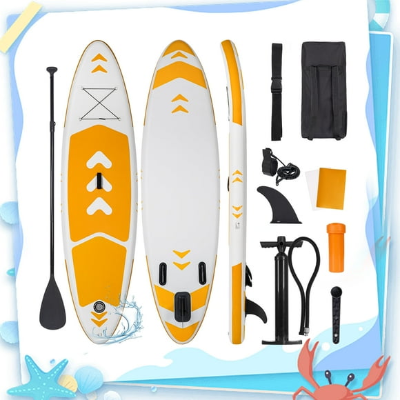 Naipo 120"x30"x6" Inflatable Paddle Board Stand Up Paddle Board SUP Board Ultra-Light (17LBS) For Summer Surfing, Orange