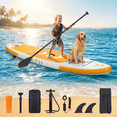 thumbnail image 1 of Naipo 120"x30"x6" Inflatable Paddle Board Stand Up Paddle Board  SUP Board Ultra-Light  (17LBS) For Summer Surfing, Orange, 1 of 9