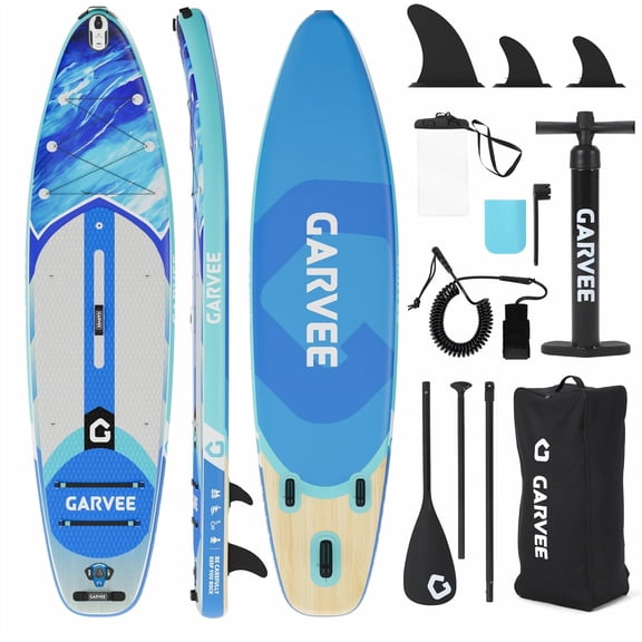 Inflatable Paddle Board - Wide SUP with Accessories Camera Mount and 450 lbs Capacity for Recreational Water Sports