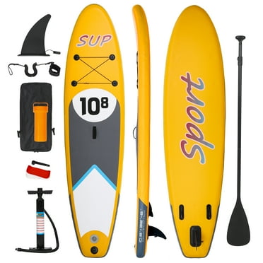 Inflatable Paddle Boards for Adults, PVC Stand Up Paddle Board 6 Inches Thick, Paddleboard with Non-Slip SUP Bottom Fin, Hand Pump and Carry Bag Inflatable Sup for Beginners