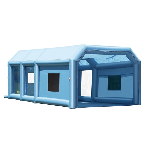 Inflatable Paint Booth 26.2x14.8x9.8ft, Portable Spray Booth for Cars, Trucks, Motorcycles, with Blowers & Filters