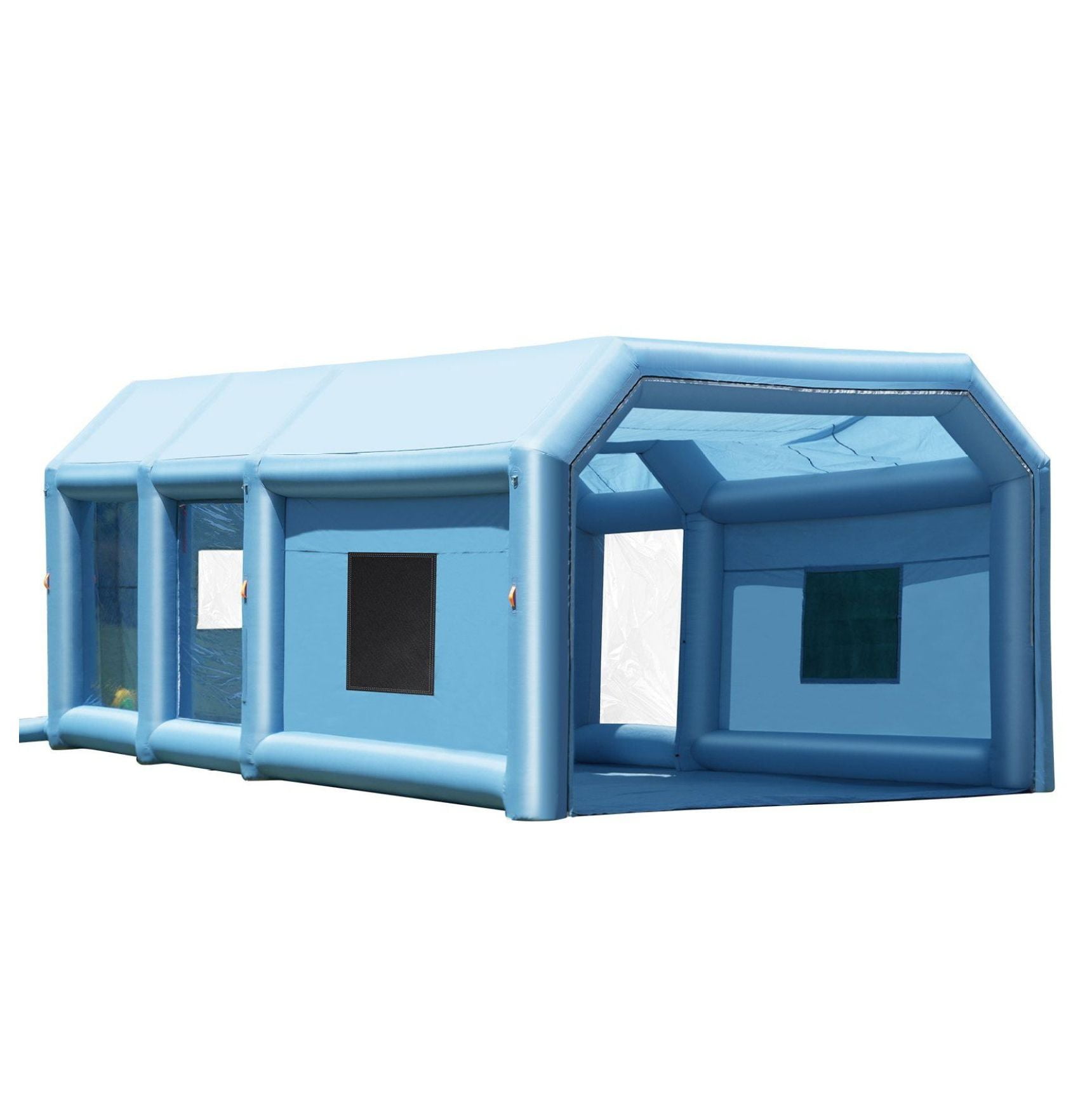 Inflatable Paint Booth 27.9x15.7x10.8ft, Portable Spray Booth for Cars & Motorcycles, 950W+750W Blowers, Activated Carbon Filter System