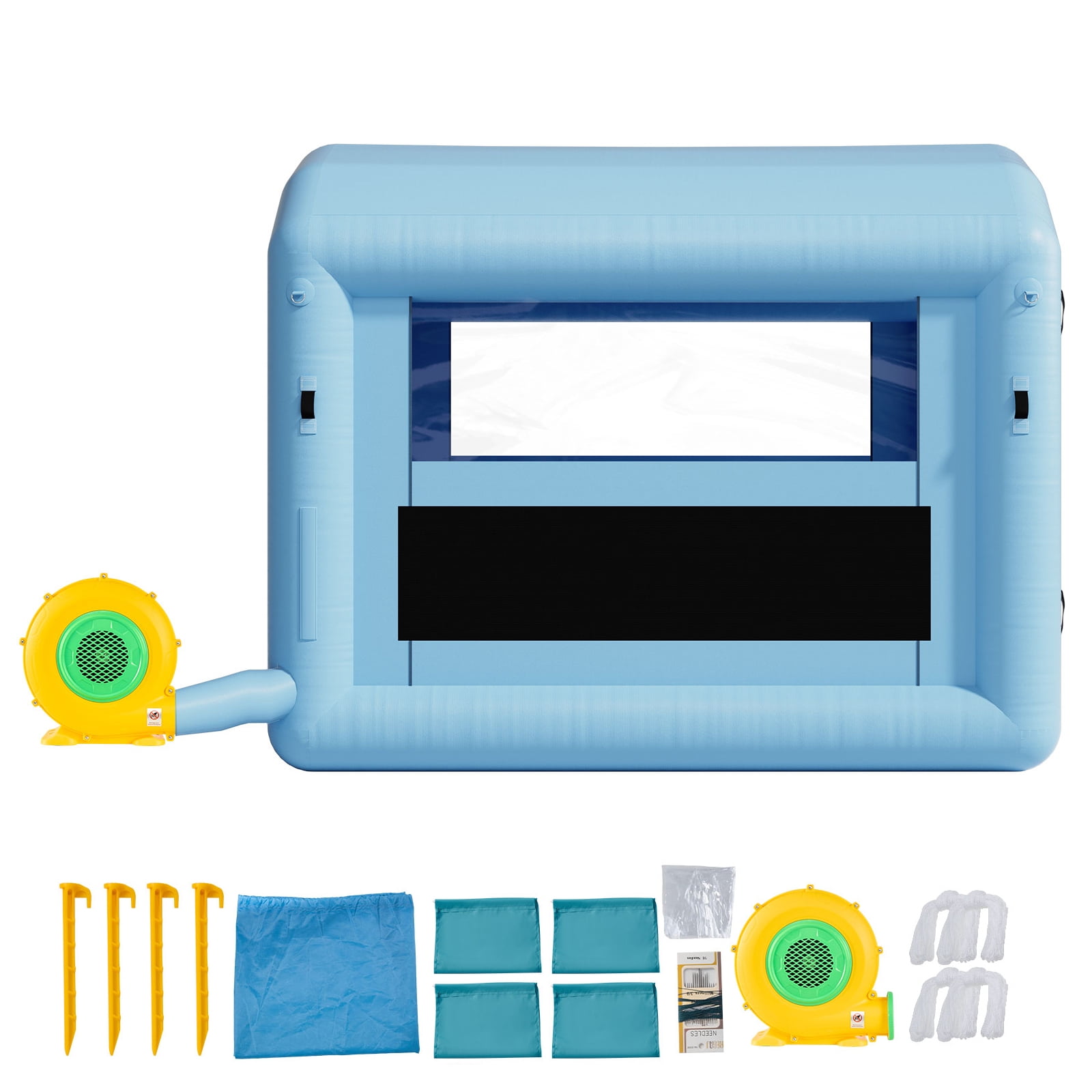 Inflatable Paint Booth, 9.84 x 8.2 x 8.2 ft, Inflatable Spray Booth with 550W Powerful Blower and Air Filter System, Round Roof with Light Hook, for Painting Bicycle, Motorcycle, and Furniture