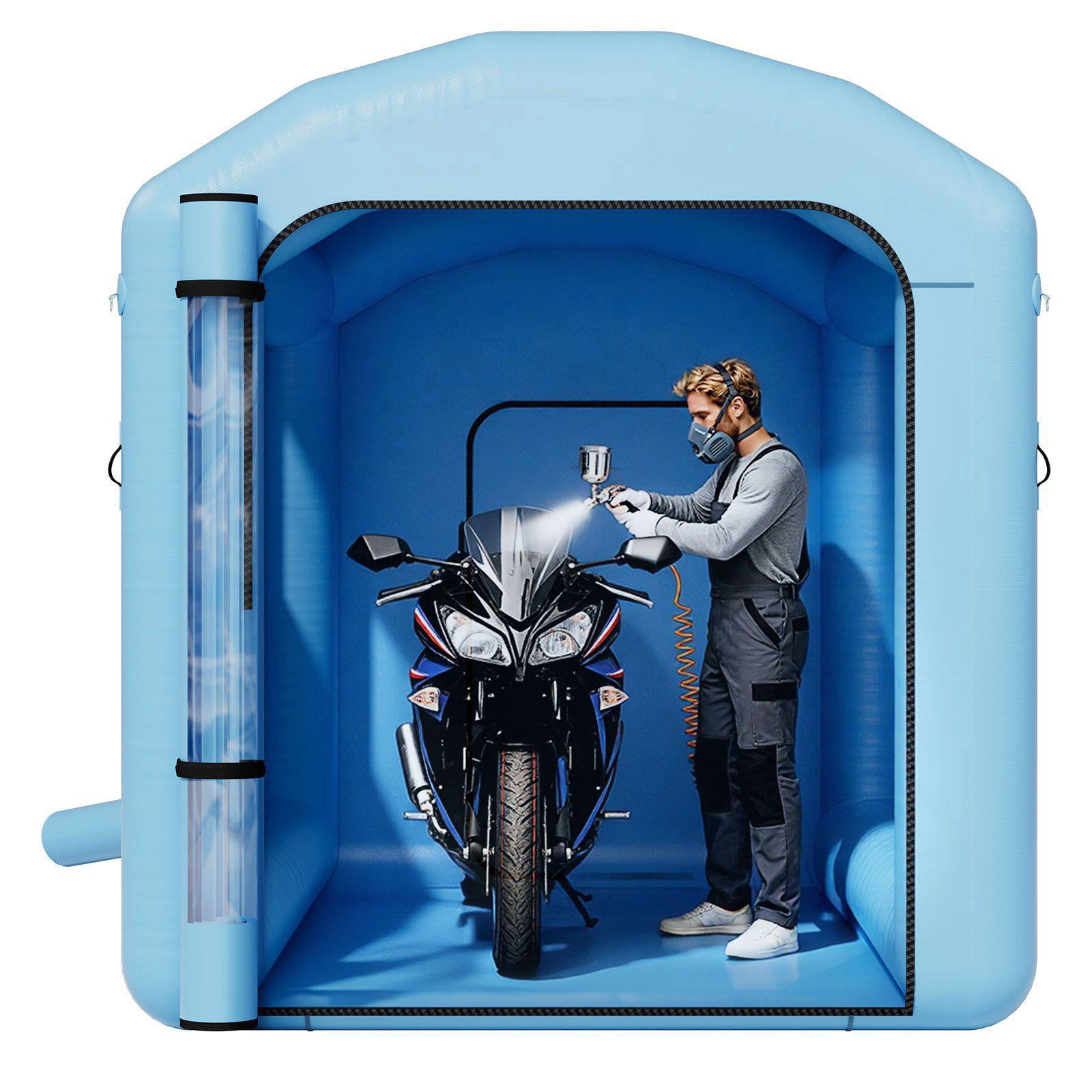 Inflatable Paint Booth 9.84x8.2x8.2ft with 550W Blower Air Filter Round Roof Light Hook for Bicycle Motorcycle Furniture Painting