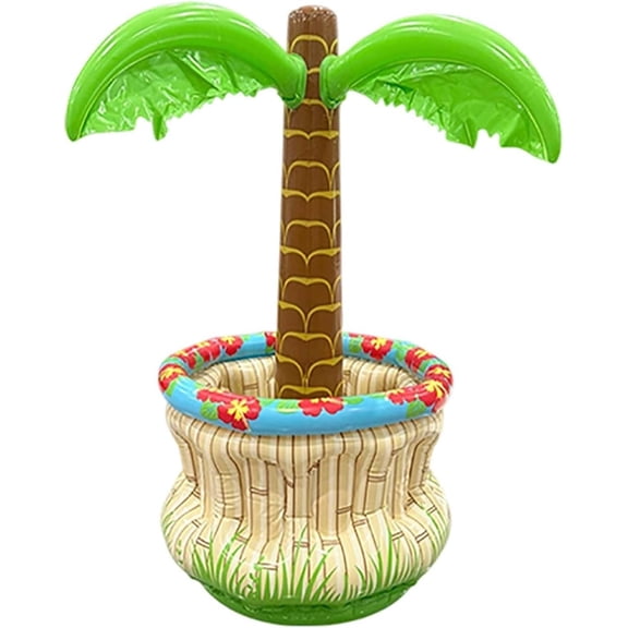 Inflatable Palm Tree Cooler Ice Bucket for Beach Luau Tropical Party PoolD
