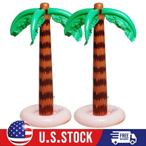 Inflatable Palm Tree Decoration, 2 Pack Jumbo Coconut Trees Beach Backdrop Decor