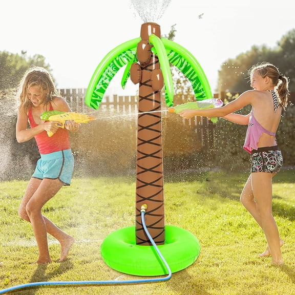 Inflatable Palm Tree Yard Sprinkler Toy,Kids Spray Water Toy Outdoor Party 58.3" Palm Tree for Backyard
