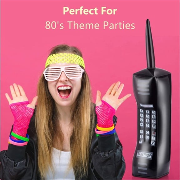 Inflatable Party Prop 80s 90s Retro Inflatable Mobile Phone Toy Party Decoration Photo Booth Prop for Theme Party Birthday and Festival Celebration Inflatable Toy B - One Size