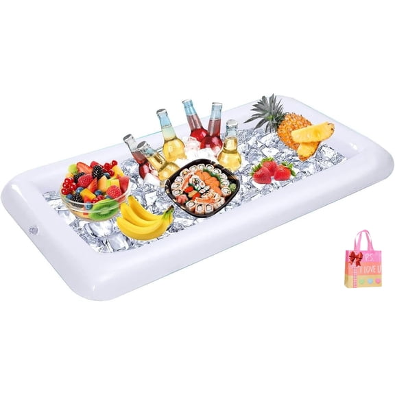 Inflatable Party Tray, Pool Ice Floating Bar for Parties, Beach Wedding Supplies, Pool Party Favors, Buffet for Serving Drinks, Fruits