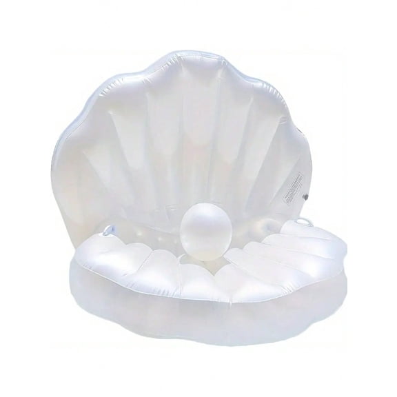 Inflatable Pearl Shell Float, White, 1 Pack