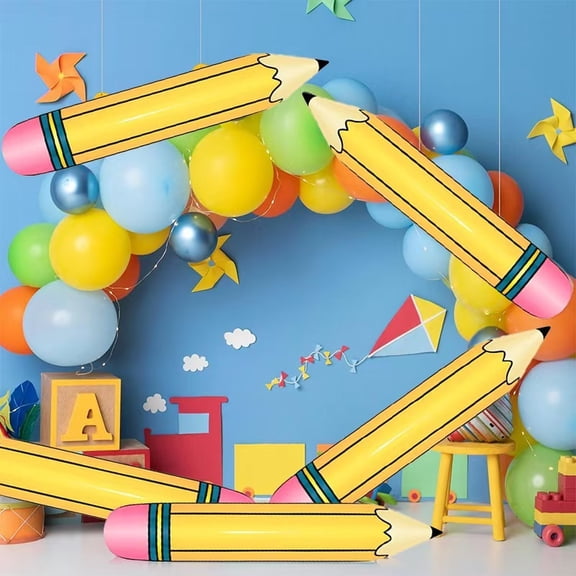 Inflatable Pencil Balloons - Set of 5 Fun Hanging Decorations for Parties and Events