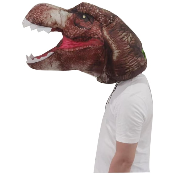 Inflatable Photo Real Jurassic T-Rex Dinosaur Head Costume Accessory