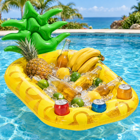 Inflatable Pineapple Drink Holder, Pool Party Drink Float for Water Fun