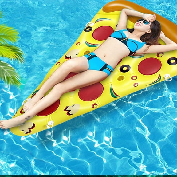 Inflatable Pizza Float Large Summer Water Lounger for Pool Lake Beach Adult Swimming Floatie with Comfortable Design 70.9" × 59.1"