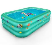 Inflatable Pool, 6.9 x 5 x 1.8 ft Family Swimming Pools for Kids, Toddlers, Infant, Adult, Rectangular, Thickened
