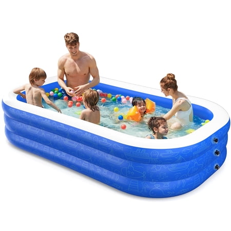 Inflatable Pool, 92'' x 56'' x 20'' Inflatable Swimming Pool for Summer Water Party BPA-Free Above Ground Blow up Kiddie Pool Ball/Sand Pit,Backyard Outdoor Indoor Age 3+, Rectangle