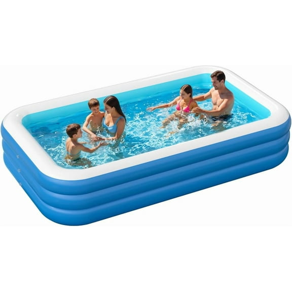 Inflatable Pool for Adults, 103'' x 65'' x 22'' Large Inflatable Pool for Adults, Blow up Pools, Rectangular Family Swimming Poo l, Oversized Thickened Family Inflatable Pools for Outdoor
