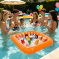 thumbnail image 1 of Inflatable Pool Bar Drinks Cooler with Cup Holders Thickened PVC Floating Beverage Tray for Summer Pool Party Outdoor Entertainment, 1 of 6