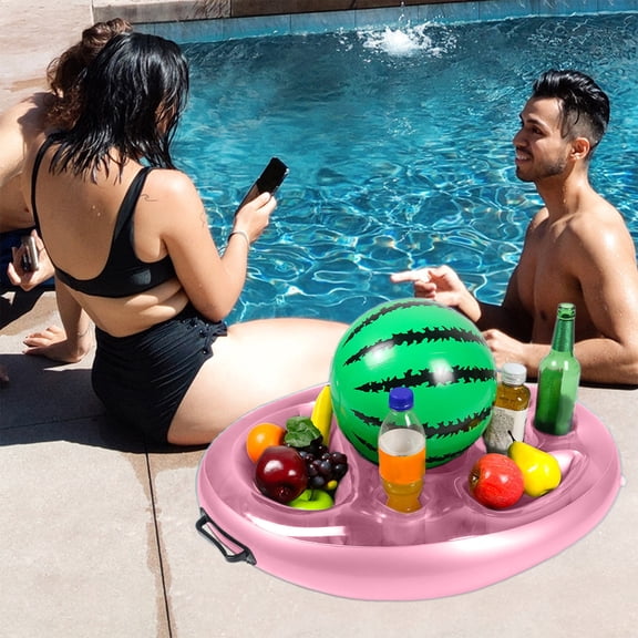 Inflatable Pool Bar for Adults Backyard​ Adult Leisure Design Built-in Drink Holders Inflatable Bar Top Backyard Party Entertainment Poolside