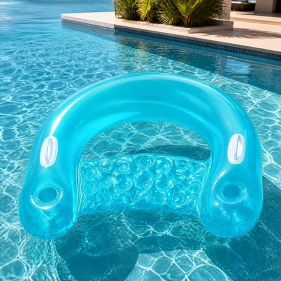 Inflatable Pool Bed – Ergonomic Floating Lounge Chair with Headrest and Cup Holder for Summer Water Relaxation