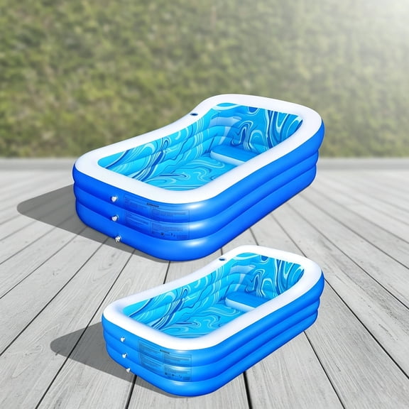 Inflatable Pool with Big Backrest and Seat, Oversized Thickened Large Blow Up Pool for Adults, Inflatable Backyard Pools for Adult, Durable Swimming Pools Summer Water Party