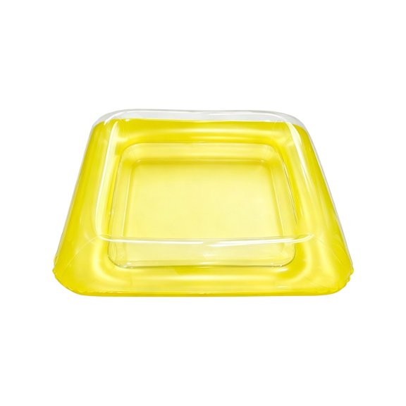 Inflatable Pool Cooler Bar 25.59 Inch PVC Floating Serving Tray Summer Water Accessory Beverage Snacks Holder Yellow