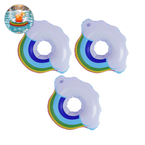 Inflatable Pool Drink Holders for Swimming Pool and Beach  Durable Floating Cup Coasters for Summer Water Activities and Pool Parties  Set of 3