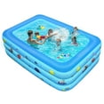 thumbnail image 1 of Inflatable Pool, Durable Thickened Blow up Kiddie Pool for Kids, Toddlers and Adults, BPA-Free Family Swimming Pool, 6.9 x 5 x 1.8 ft, Blue, 1 of 10