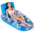 thumbnail image 1 of Inflatable Pool Float Adult - Pool Floaties Lounger Floats Raft Floating Chair Water Floaties for Swimming Pool Lake Lounge Float with Cup Holders Beach Pool Party Toys for Adults (Blue), 1 of 7