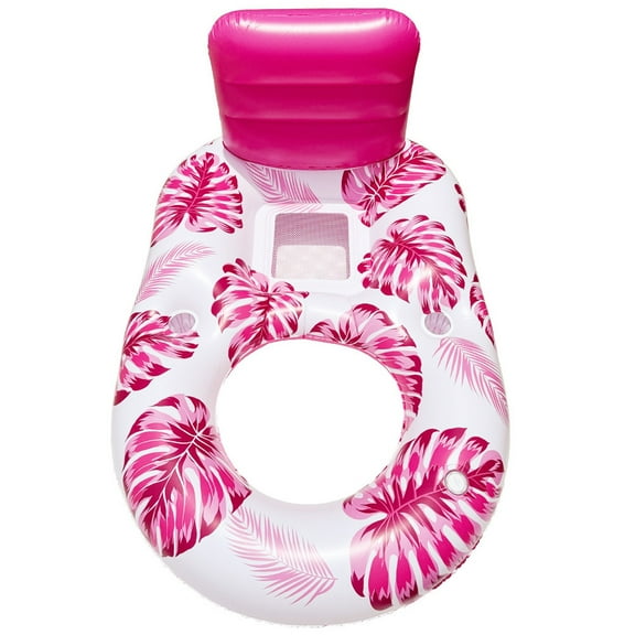 Inflatable Pool Float for Adults PVC Floating Bed Foldable, Water Lounger Chair with Drainage Design, Floating Recliner for Swimming Pool and Summer Relaxation,A