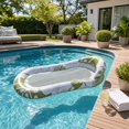 thumbnail image 1 of Inflatable Pool Float Bed, PVC Water Lounge with Headrest for Adults and Teens, Under 220 lb Capacity, Green, 1 of 8