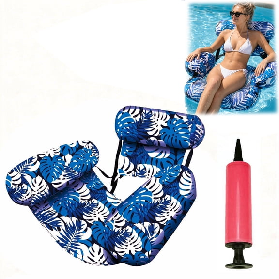 Inflatable Pool Float Chair, Pool Floats Adult, Water Floating Lounge Chairs, Blow up Floaties for Adults